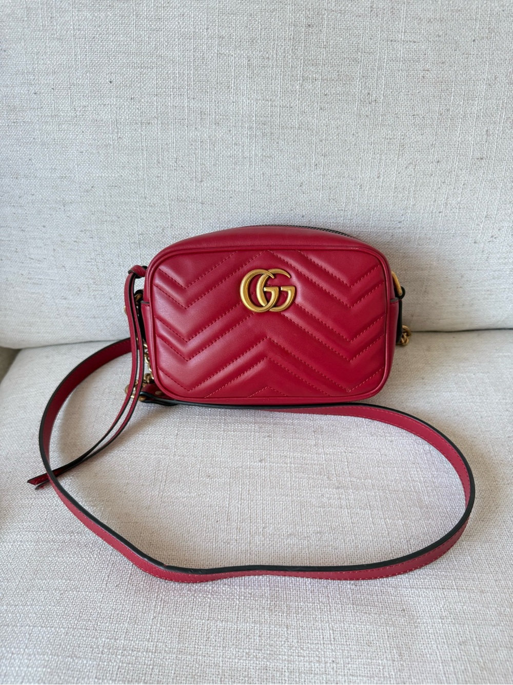 Gucci Marmont Red Crossbody Purse